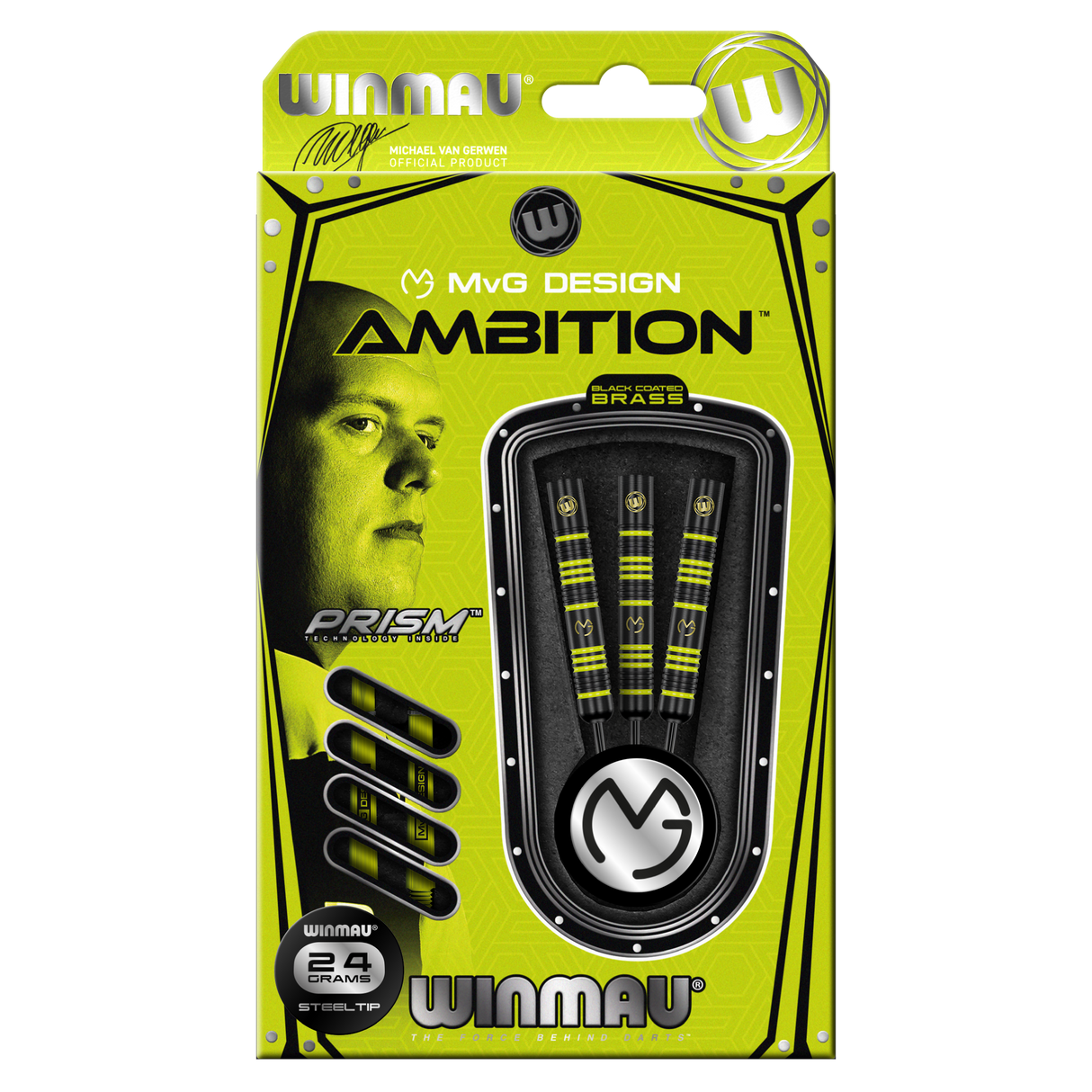 Winmau MVG Ambition 24g steel tip brass dart set