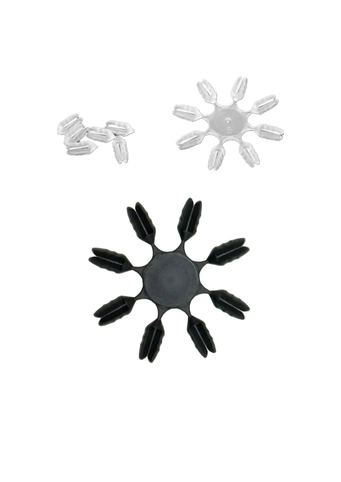 plastic dart flight protector designed to fit around the base of a dart flight. 8 Per ring. 10 rings per pack