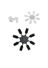 plastic dart flight protector designed to fit around the base of a dart flight. 8 Per ring. 10 rings per pack