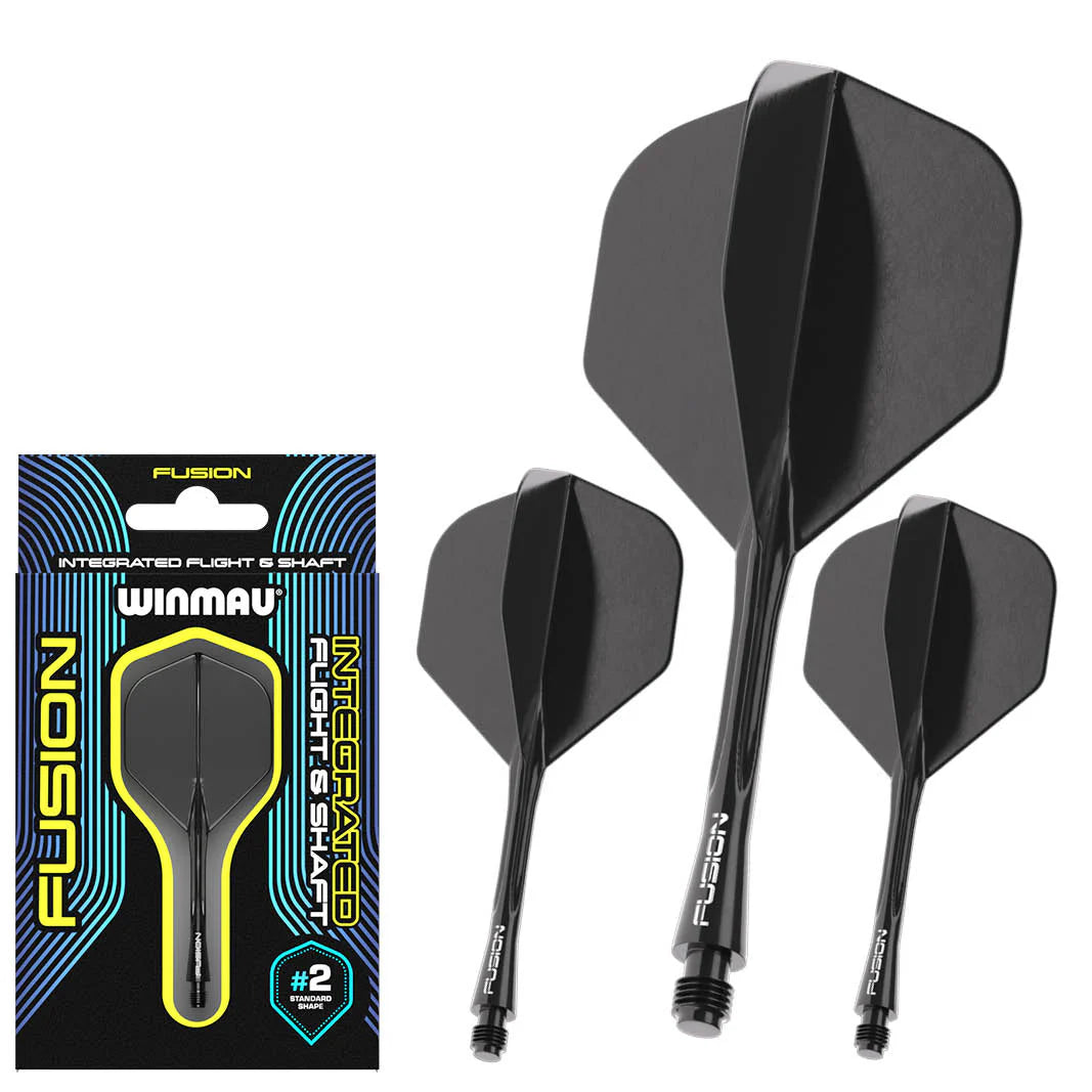 Winmau Fusion NO 2 Black Integrated Dart Flight & Shaft