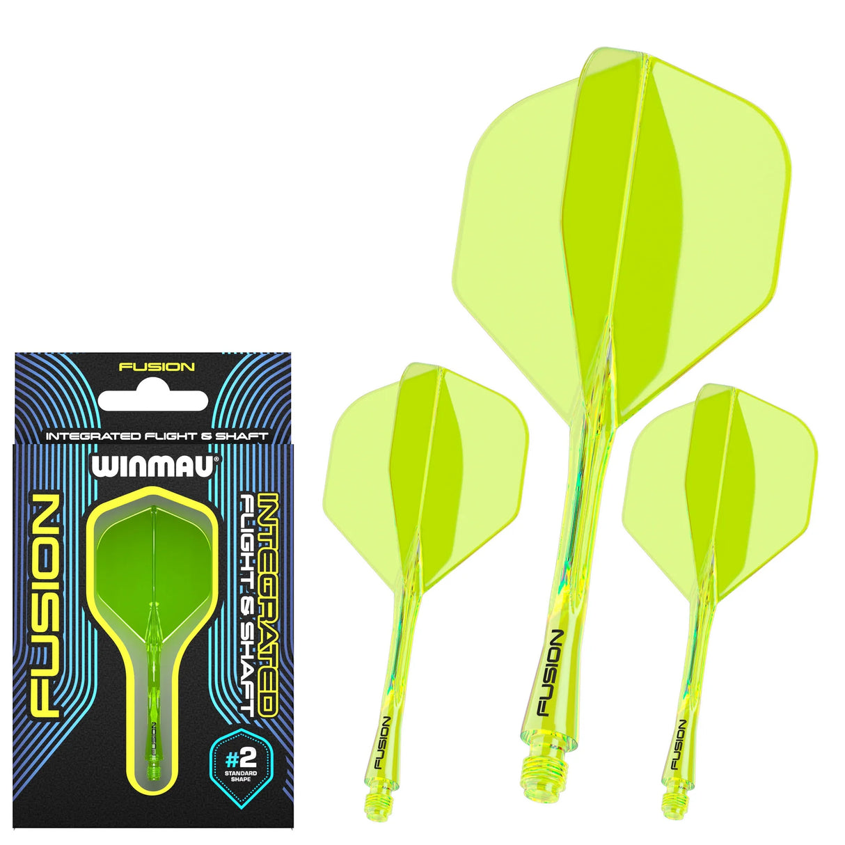 Winmau Fusion NO 2 Yellow integrated Dart Flight & Shaft