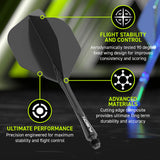Winmau Fusion NO 2 Black Integrated Dart Flight & Shaft