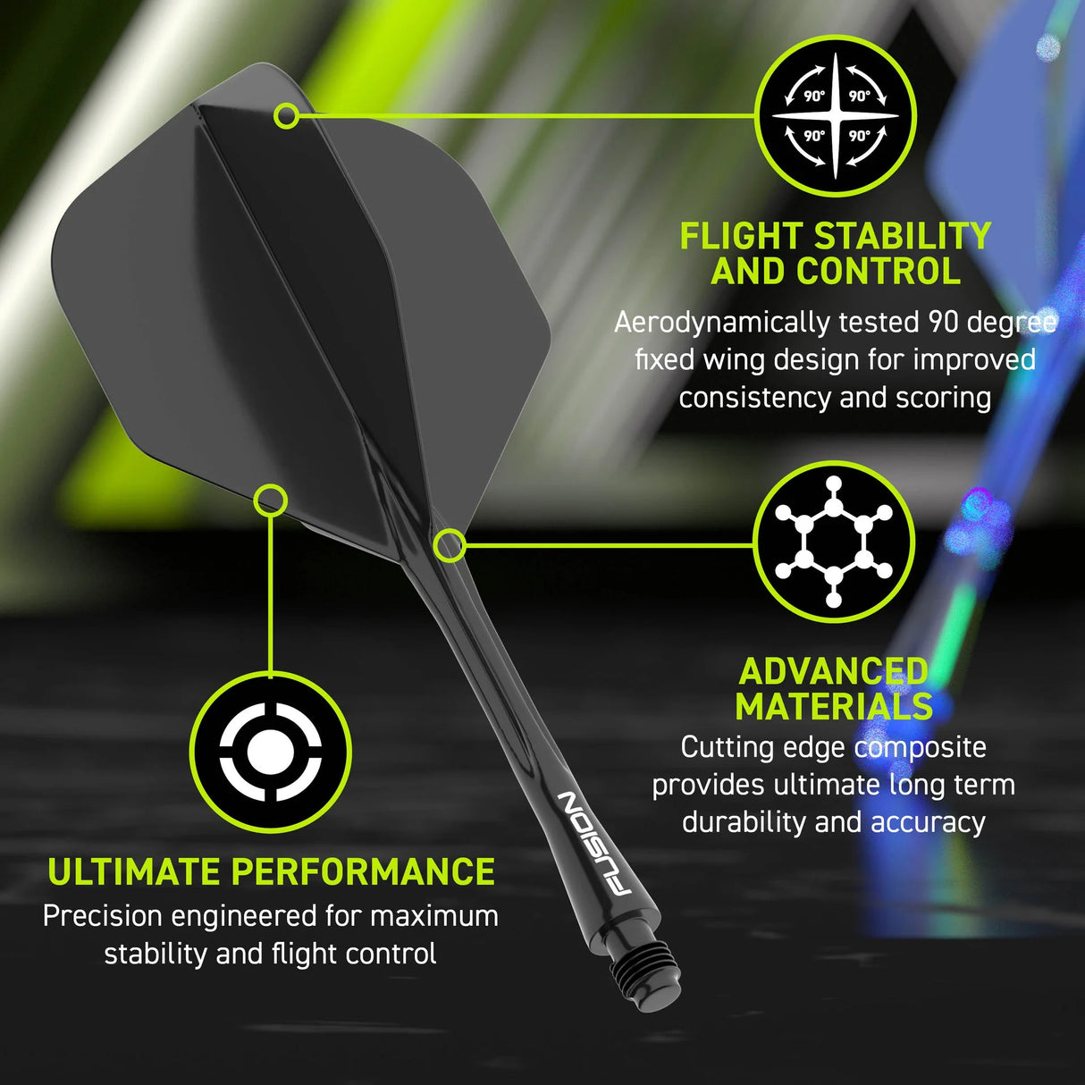 Winmau Fusion NO 2 Orange integrated Dart Flight & Shaft