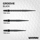 Winmau Switch Dart Points Grooved Black