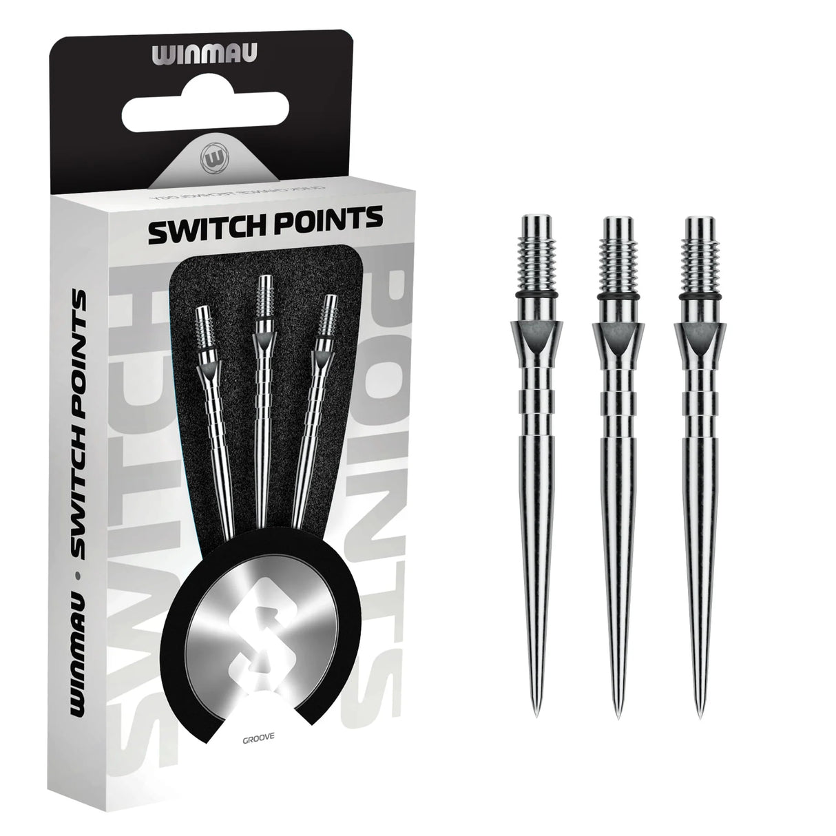 Winmau Switch Dart Points Grooved Silver