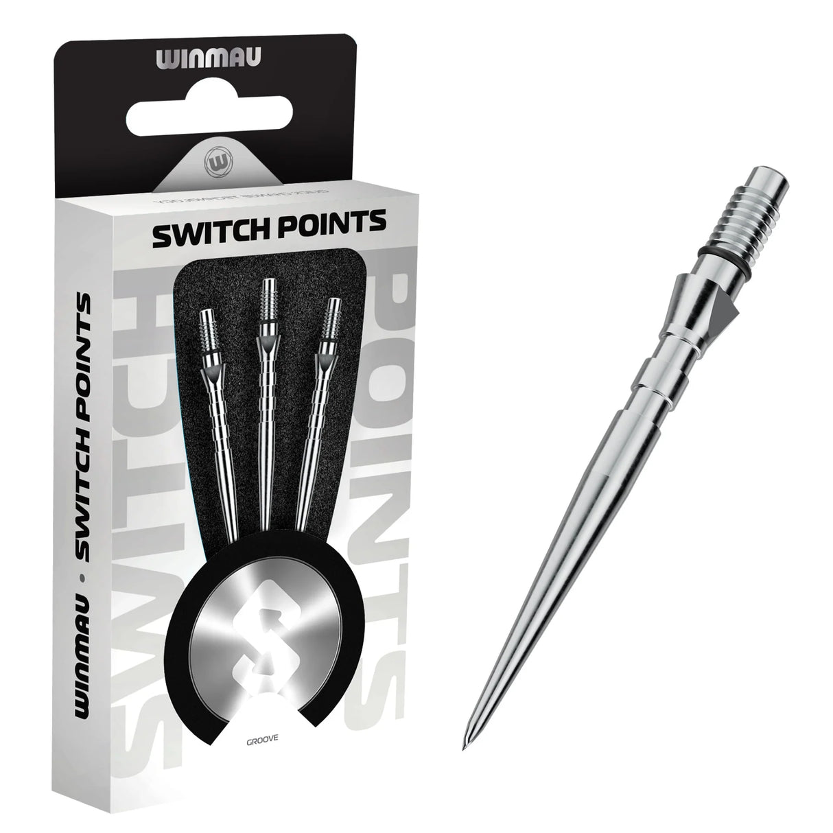 Winmau Switch Dart Points Grooved Silver