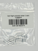 A pack of 15 silver dart flight protectors
