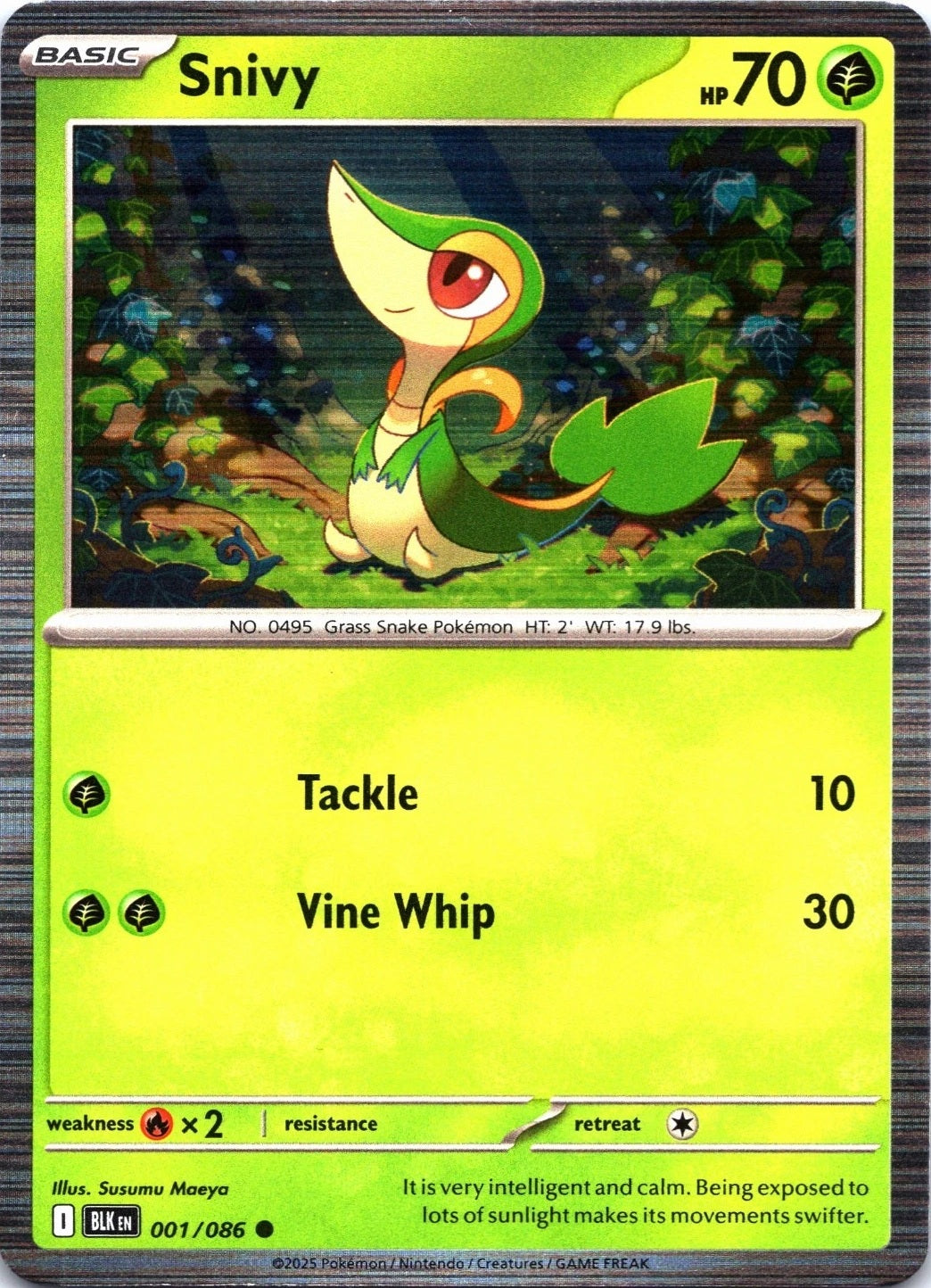 Pokemon SV Black Bolt - 001/086 Snivy (Tinsel Holo)