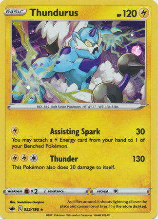 Pokemon Chilling Reign - 052/198 Thundurus (Cosmo Holo)