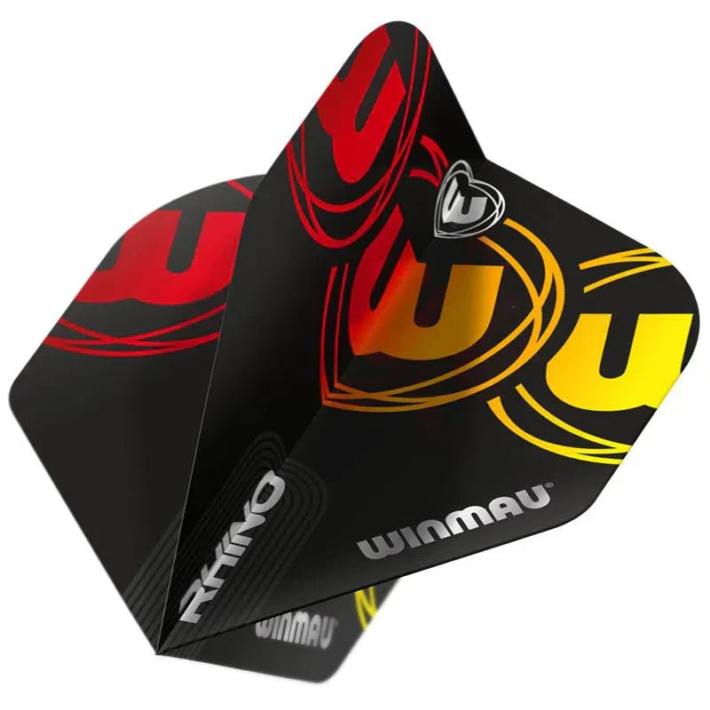 Winmau Rhino Standard Extra Thick Black, Red & Yellow Flights (5sets)