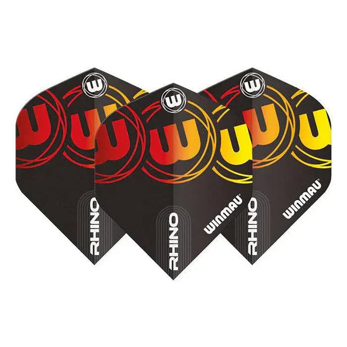 Winmau Rhino Standard Extra Thick Black, Red & Yellow Flights (5sets)