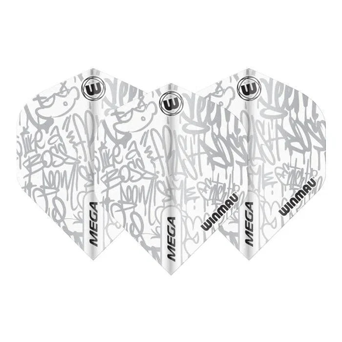 Winmau Mega Standard White Dart Flights (5 sets)