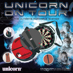 Unicorn on tour dartboard and travel bag