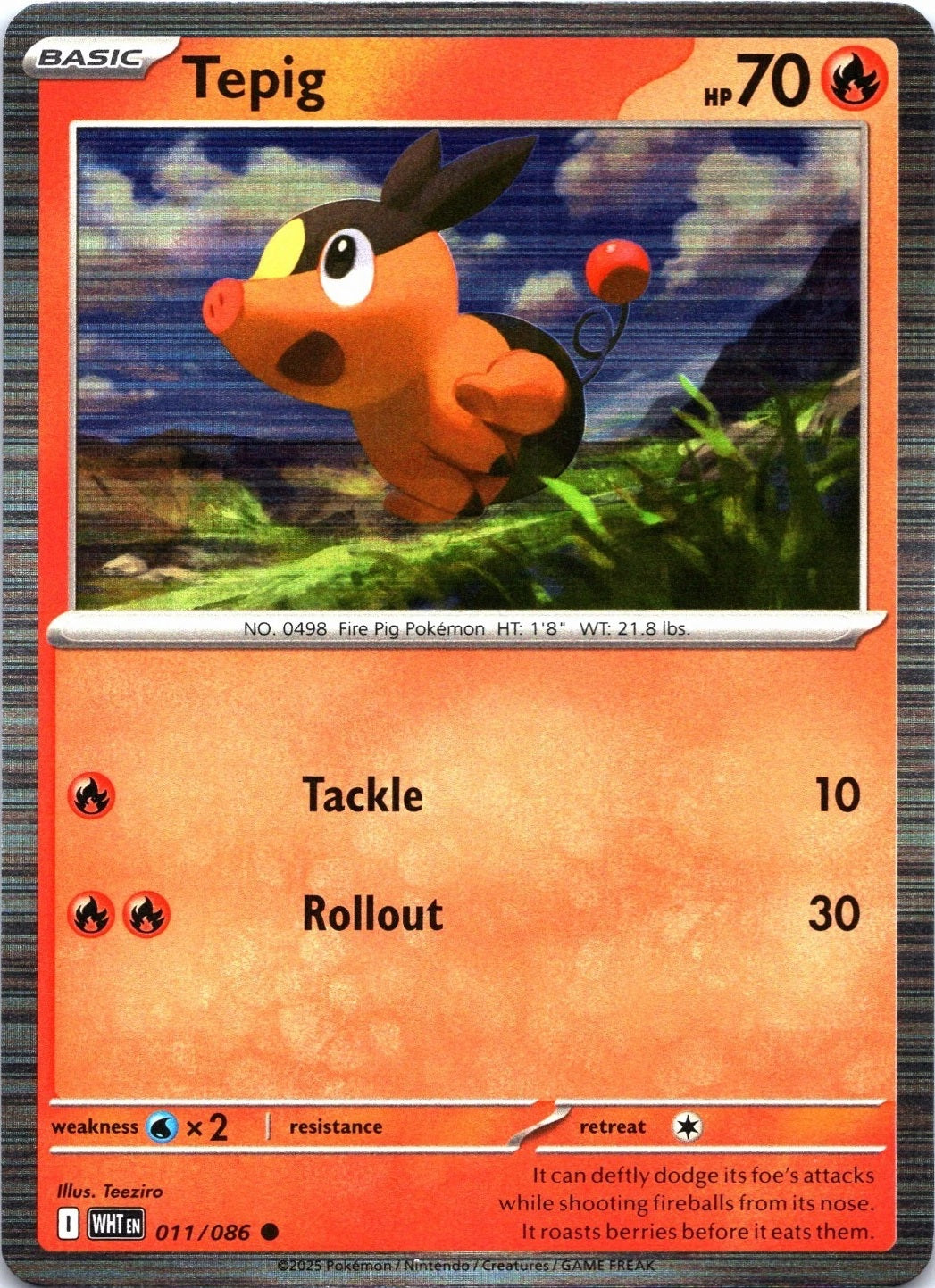 Pokemon SV White Flare - 011/086 Tepig (Tinsel Holo)
