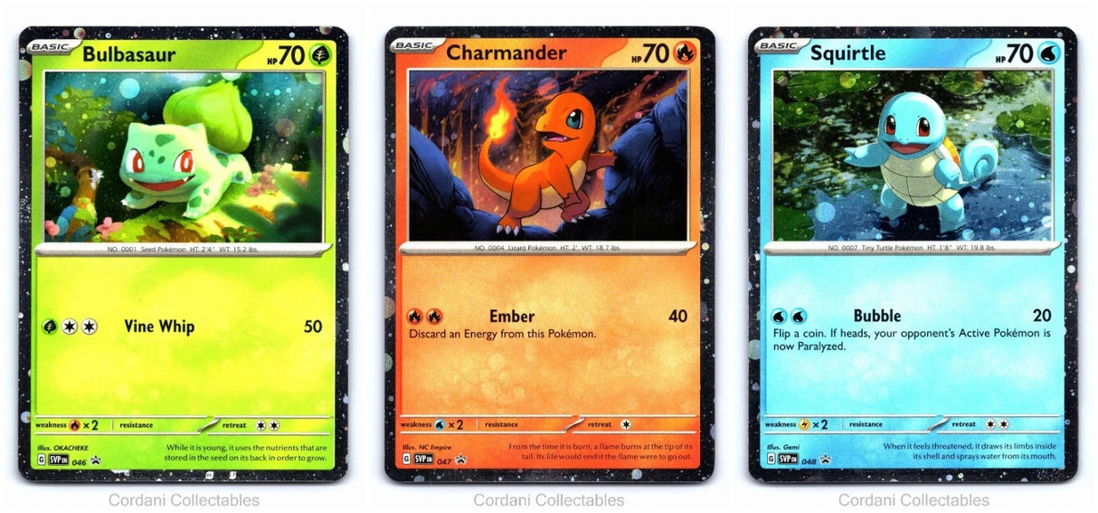 Pokemon TCG: Bulbasaur/Charmander/Squirtle Promo (Set of 3) [SVP046/SVP047/SVP048]