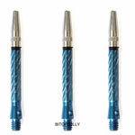 Diamond cut aluminium superspin blue medium shafts/stems/canes 5 sets