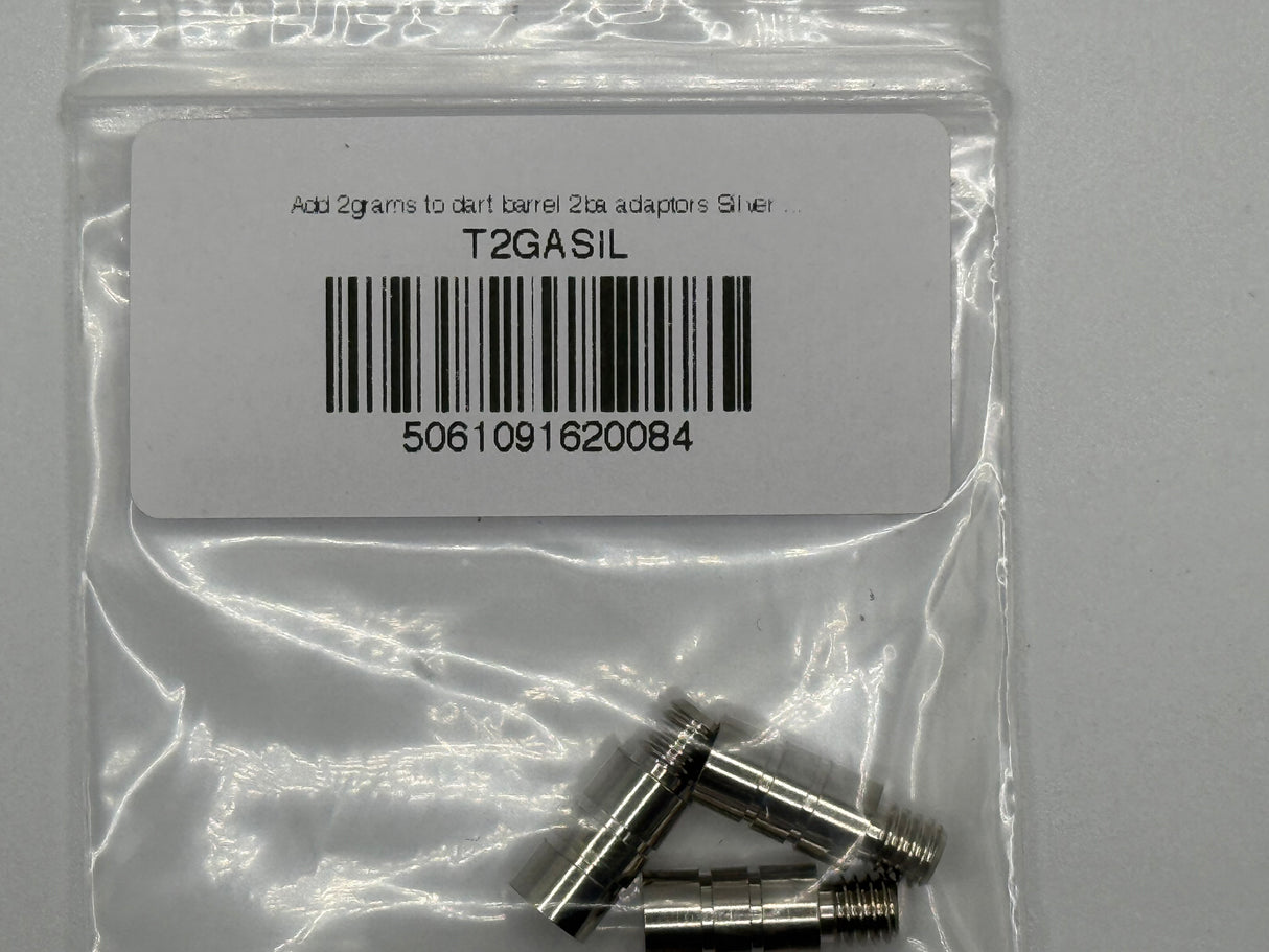 Add 2grams to dart barrel 2ba adaptors Silver 1 set