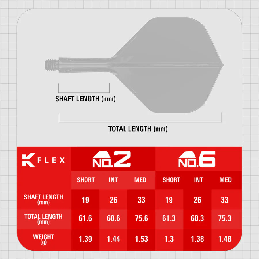 Target K-FLEX NO2 White Dart Flights and Shafts
