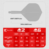 Target K-FLEX NO2 White Dart Flights and Shafts