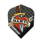 Harrows dimplex heart dagger standard shape dart flights 5 sets
