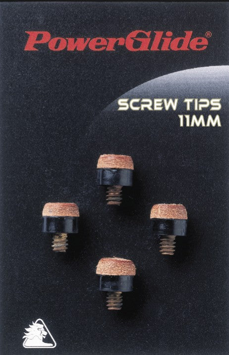 PowerGlide screw in 10mm pool/snooker cue tips