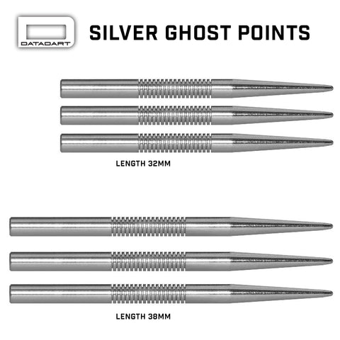 Datadart Ghost dart points 38mm silver