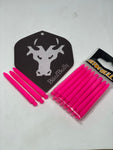 Neon pink nylon medium dart shafts/canes/stems 5 sets