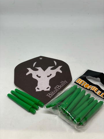 Short green nylon deflectagrip dart shafts/canes/stems 5 sets