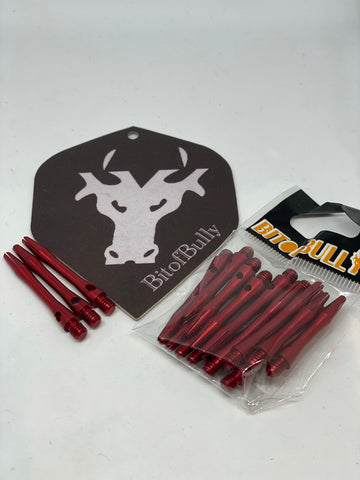 Plain red aluminium short dart stems/shafts/canes 5 sets