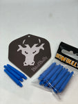 blue nylon short dart shafts/canes/stems 5 sets