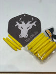 Yellow nylon short dart shafts/canes/stems 5 sets