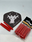 Red nylon tweeny dart shafts/canes/stems 5 sets