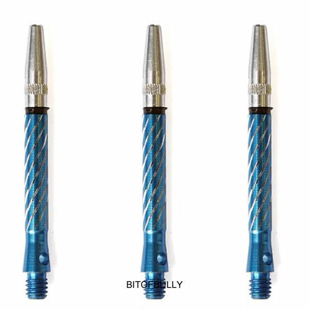 Medium diamond cut aluminium super spin blue shafts/stems/canes 5 sets